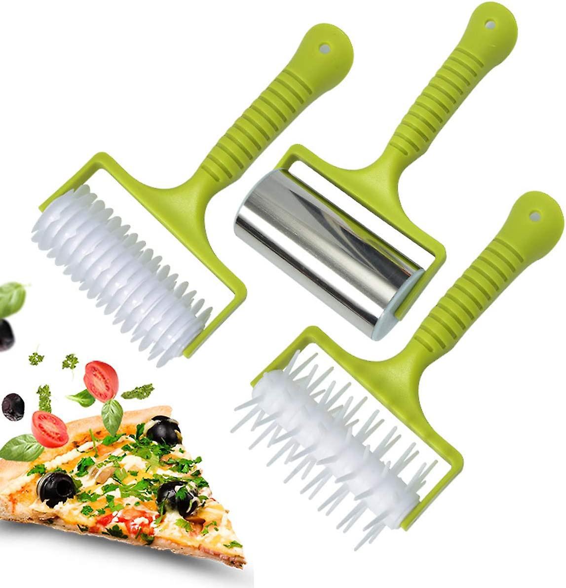 Diamantförmiger Pizzaroller, 3er-set Professionelle Nudelhölzer Aus Edelstahl