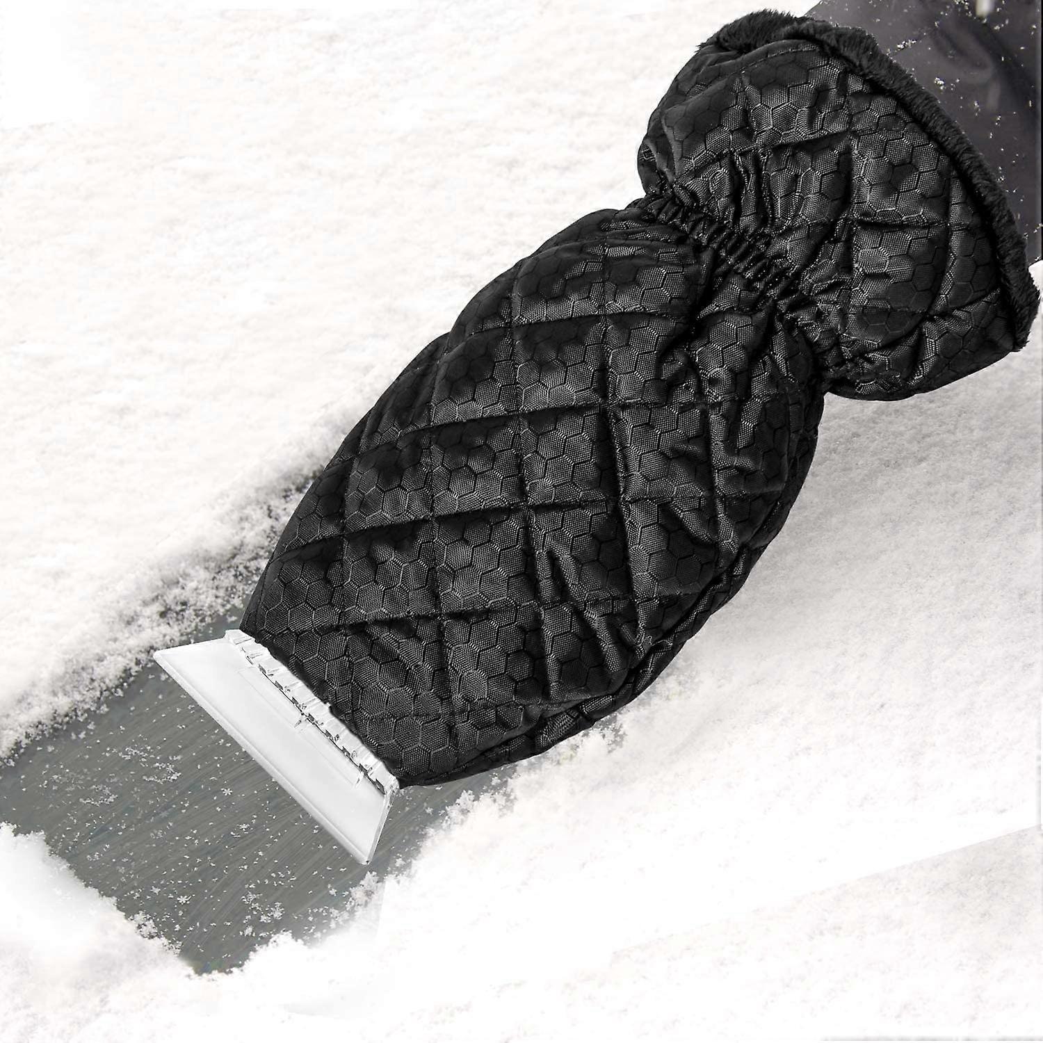 Eiskratzer Fürs Auto, Eis- Und Schneekratzerhandschuh Für Die Windschutzscheibe Mit Wasserdichtem Futter.