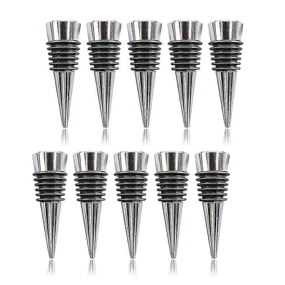 Set Mit 10 Wiederverwendbaren Dekorativen Weinstoppern, Perfekt Für Partys Und Hochzeiten (silber).