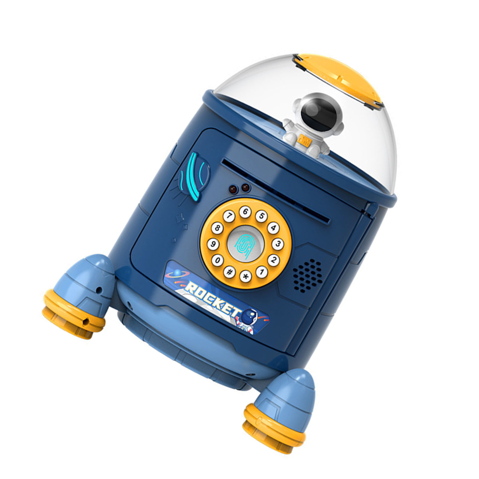 Raketen-spardose Mit Passwortschutz Und Intelligenter Sprachbenachrichtigung Für Kinder (jungen Und Mädchen), Blau.