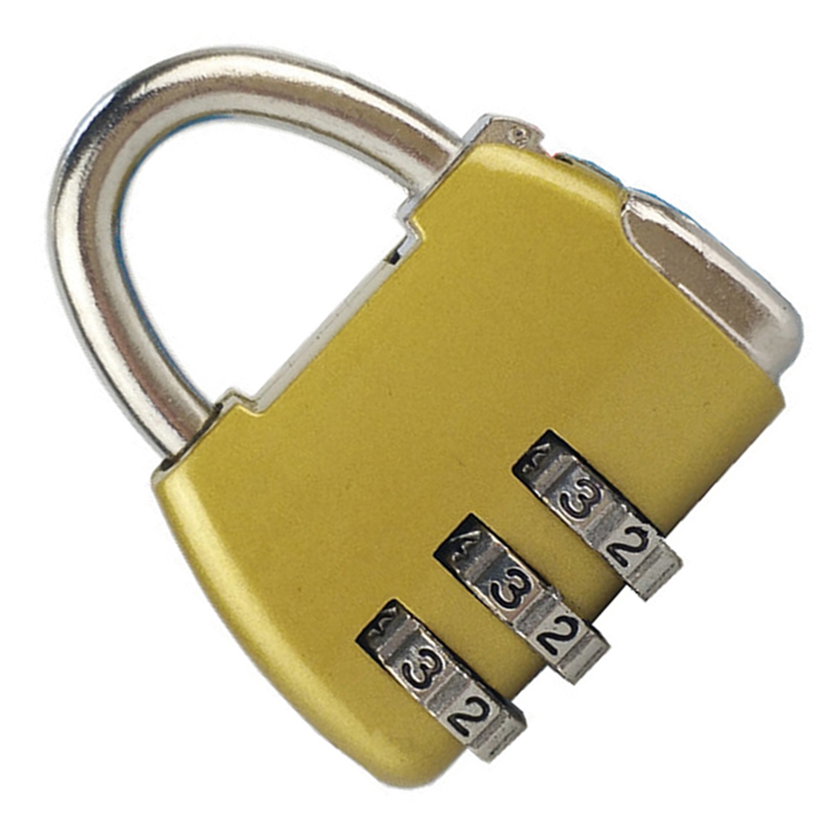 Dreistelliges Zahlenschloss, Robustes Sicherheitsschloss Aus Zinklegierung Für Koffer, Goldfarben