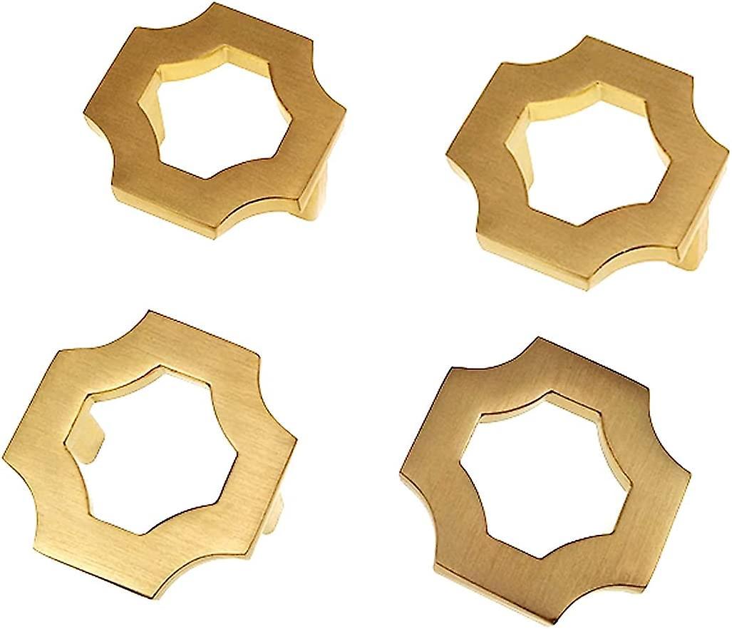 Set Mit 4 Massiven, Gebürsteten Zink-möbelknöpfen In Goldoptik, Für Schminktischschubladen, Küchen- Und Badezimmerbeschläge