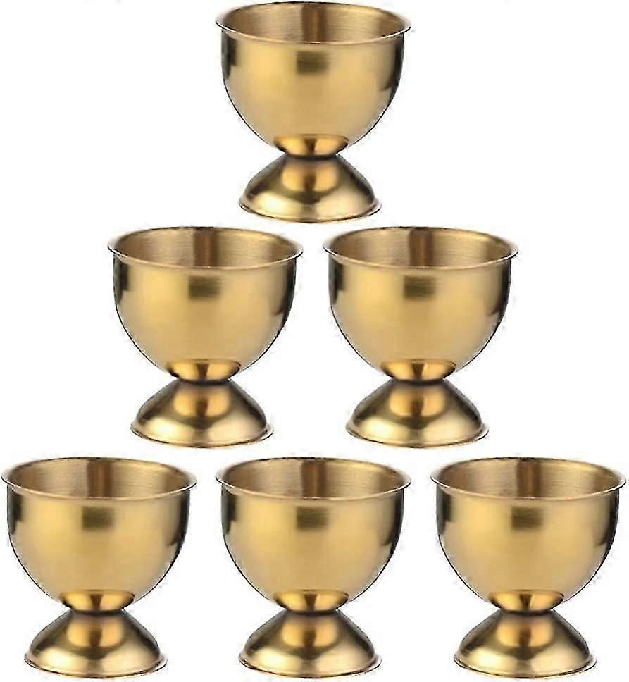 Set Mit 6 Eierhaltern Aus Edelstahl, Goldenen Eierbechern, Eierablagen Für Kinder, Ostereiern