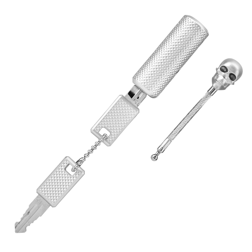 Sicherheitsschloss Für Koffer, Metallkabel, Totenkopfförmiges Zahlenschloss (silber)