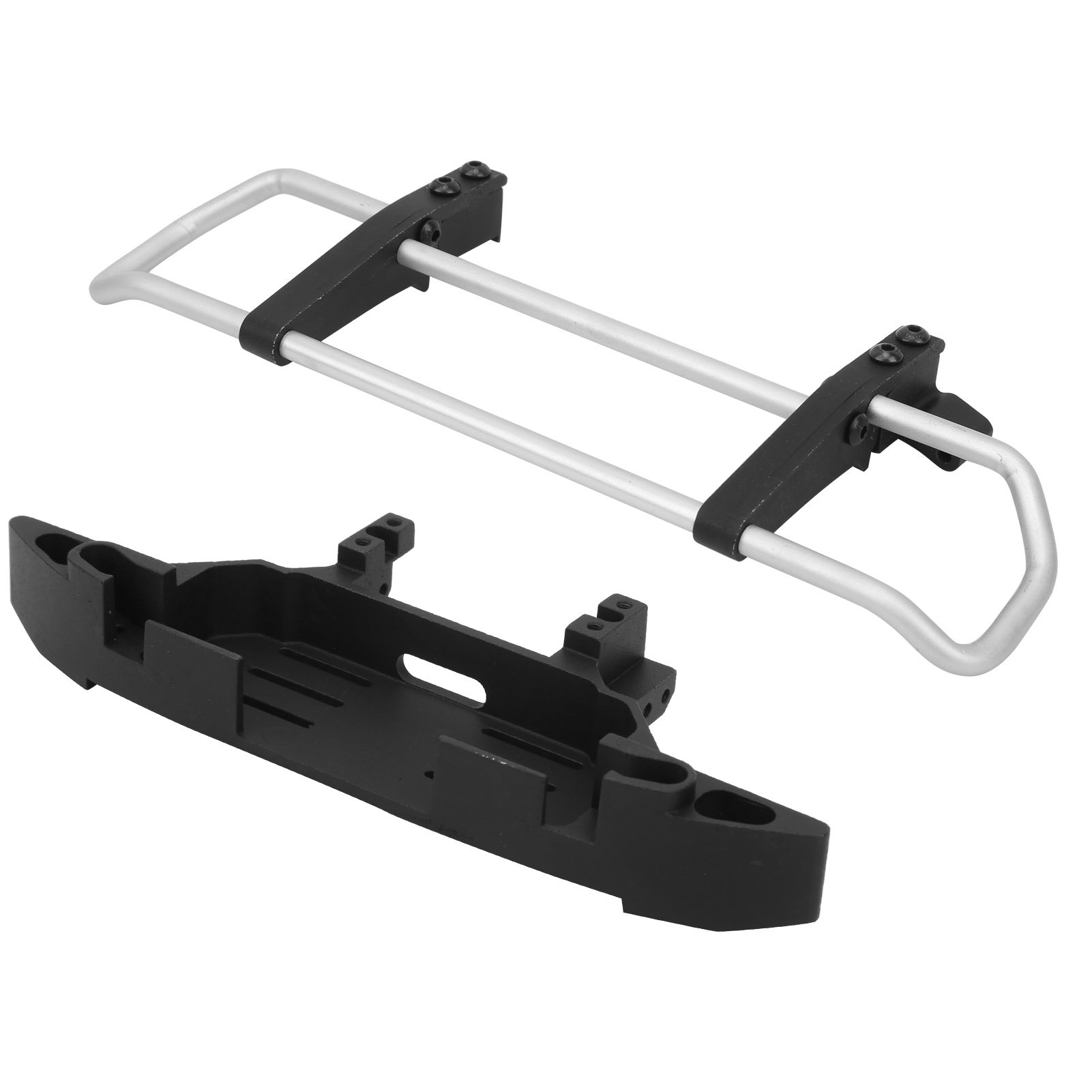 Frontstoßstange Und Metallbasis, Rc-car-zubehör Kompatibel Mit Trx4 / Trx6 1/10 Rc Crawler (silber)