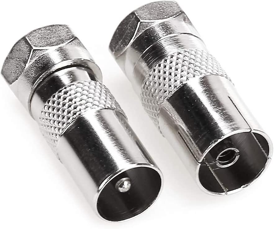 Tv-t/f-anschlussadapter Für Hf-koaxialantenne, F-stecker Auf 9,5"-tv-buchse/stecker, Silberfarben – 1p/1p