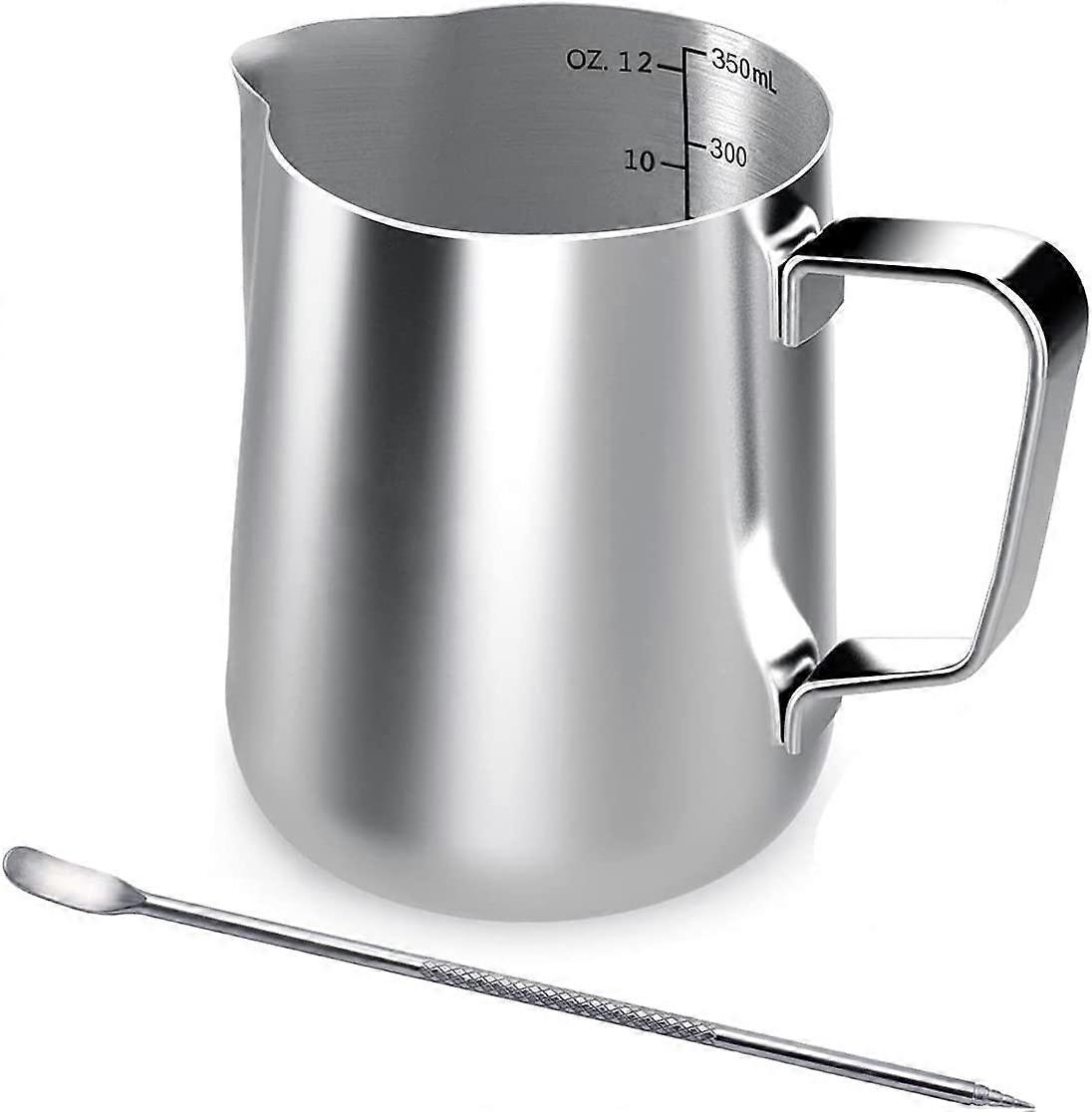 325 Ml (11 Oz) Milchkanne Aus Edelstahl Mit Skala Und Deckel.