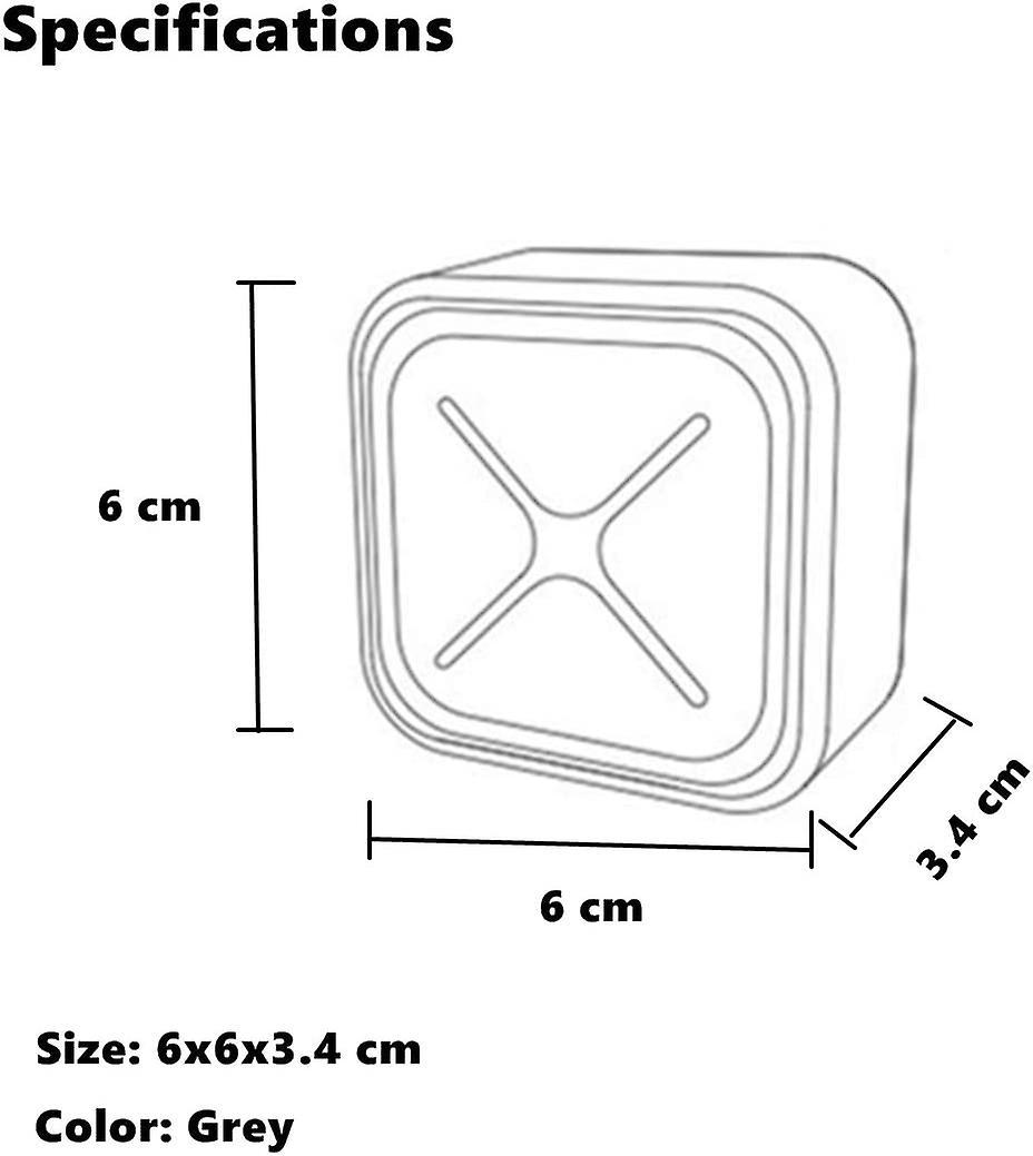 Küchenhandtuchhaken (2er-set), Selbstklebend, Quadratisch, Grau, Zur Wandmontage.