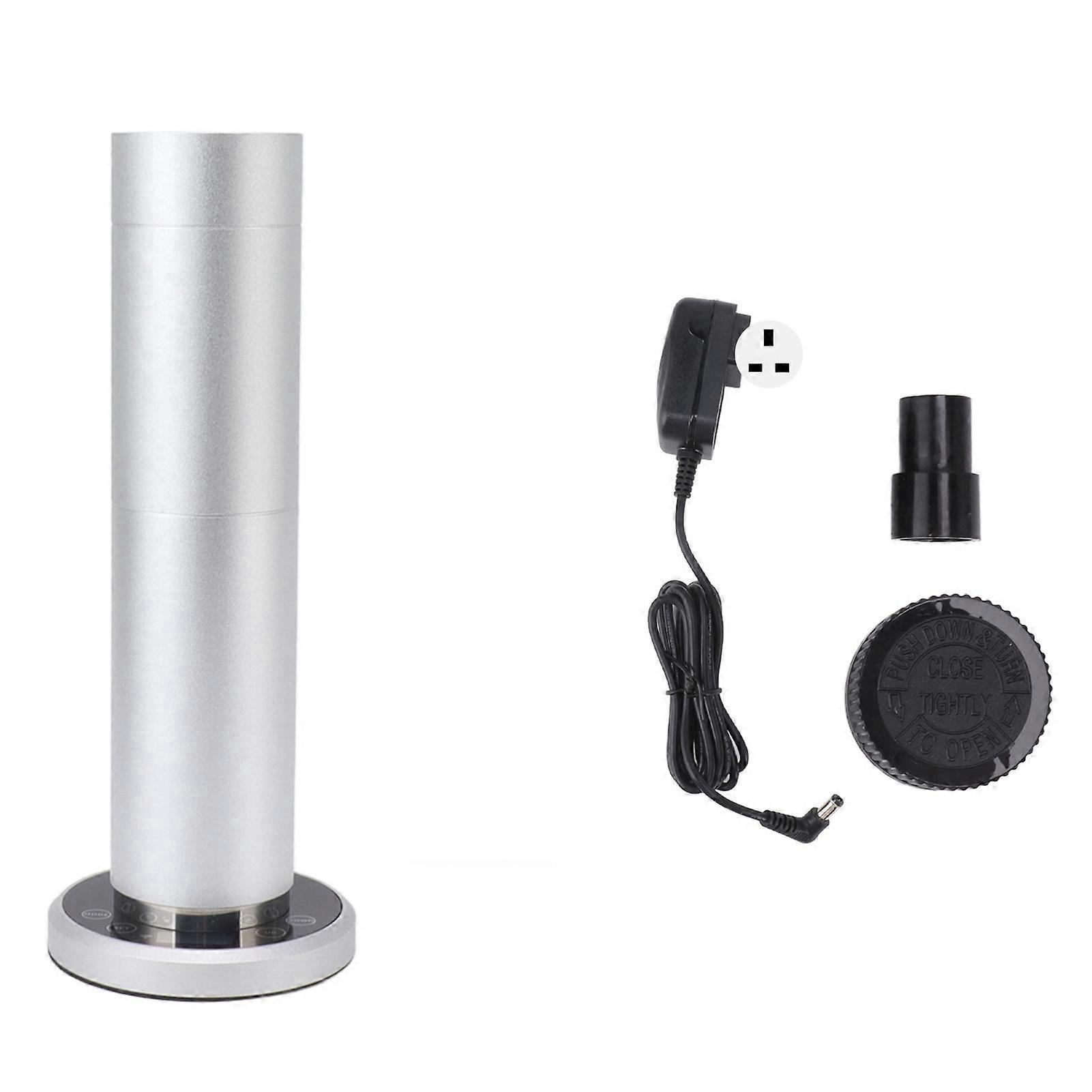 Zylindrischer 120-ml-diffusor Für Ätherische Öle Mit Vernebelungssystem Für Zuhause, Spa Oder Büro. Silberner Stecker, 100–240 V.
