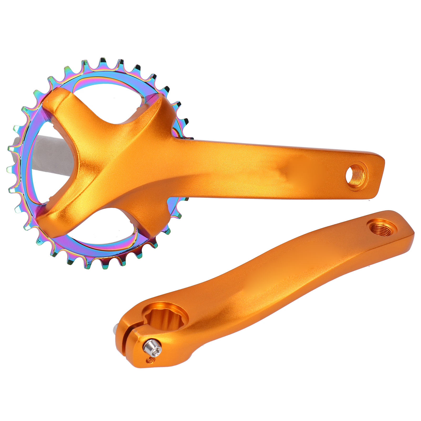 Zk-22 Kurbelgarnitur Für Fahrräder Mit 34-zahn-innenlager, Singlespeed, Goldfarbene Aluminiumlegierung