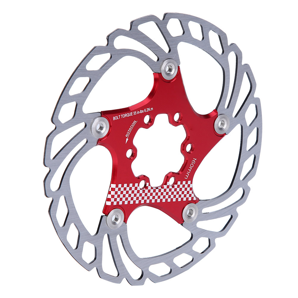 160-mm-schwimmscheibenbremse Mit Sechs Befestigungslöchern Für Mountainbikes (rot/silber)