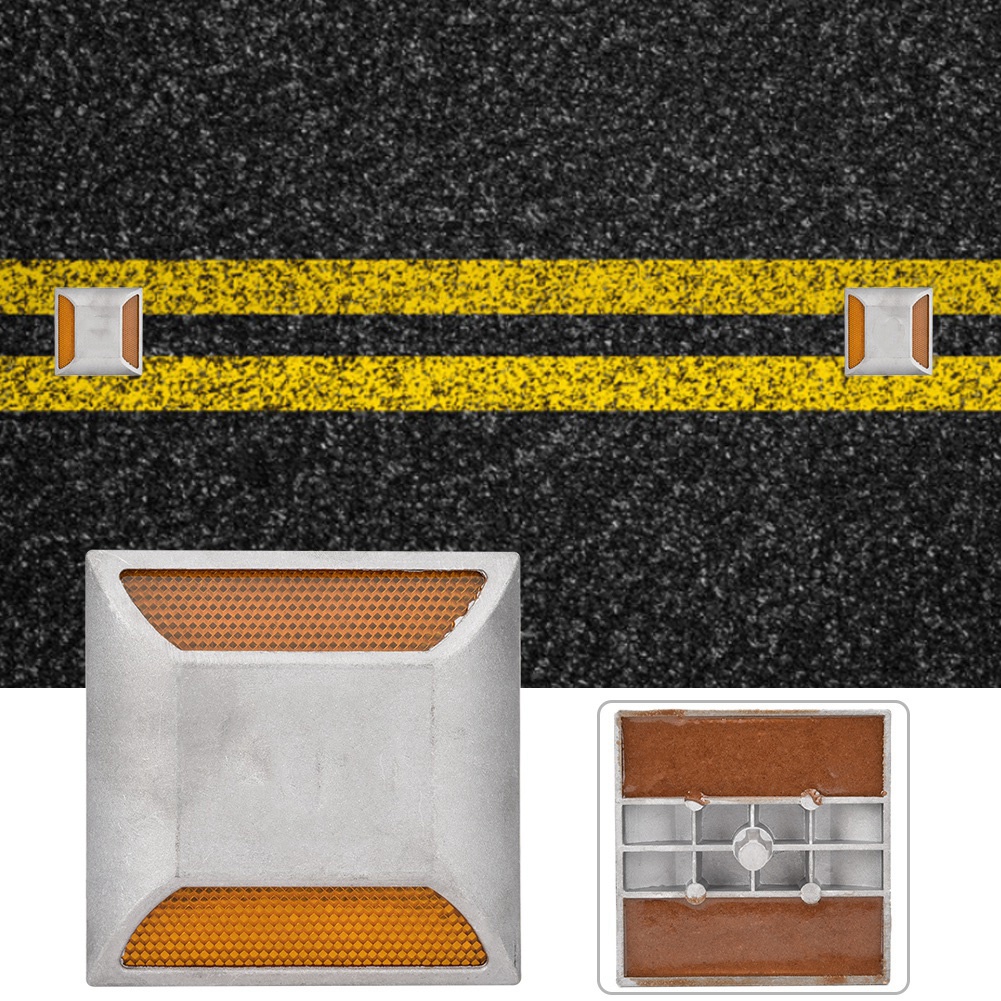 Doppelt Gerichtetes Reflektierendes Verkehrsschild Aus Aluminiumguss Mit Reflektierenden Perlen Und Erhabenen Leds