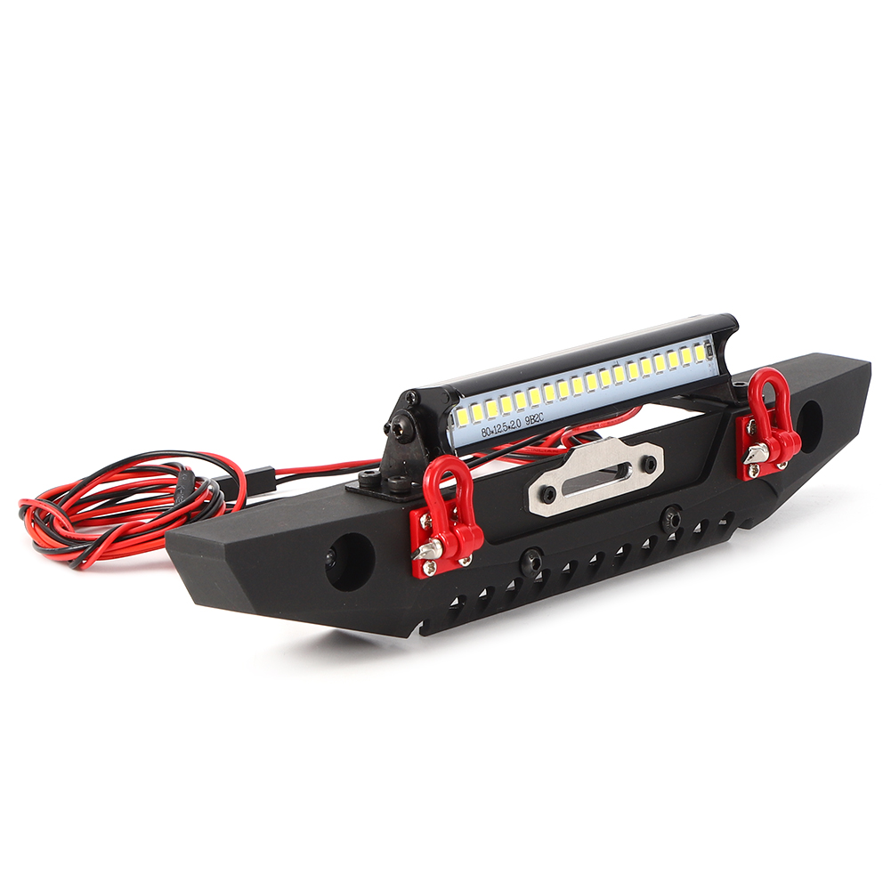 Frontstoßstange Mit Kollisionsschutz Und Zusätzlichen Scheinwerfern Für Rc-cars, Kompatibel Mit Trx4 Axial Scx10 90046 1/10 Rc Crawler
