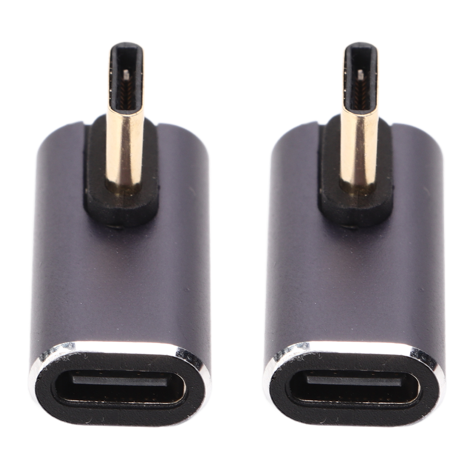 Packung Mit 2 Rechtwinkligen Usb-c-adaptern (stecker Auf Buchse) Für Mobiltelefone Und Laptops