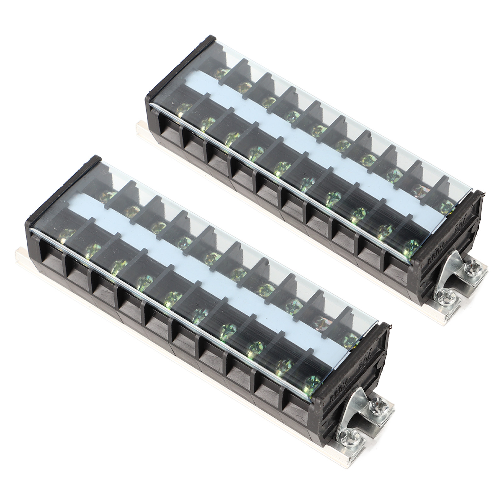 Doppelreihige Schraubklemmen 660 V 20 A, Staubschutzkappe, Sicherer Multifunktionaler Kabeltrennblock T2010