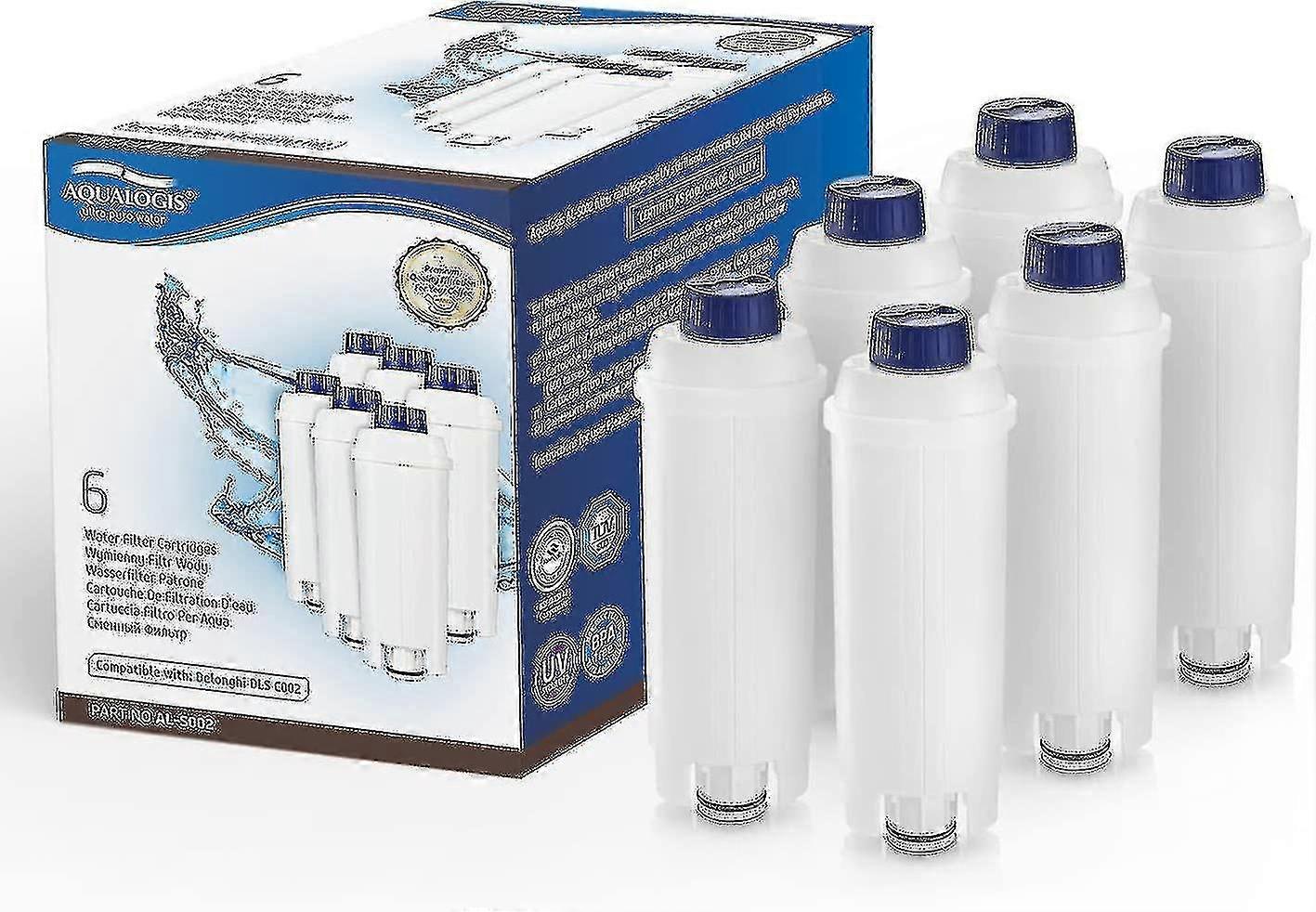 Filterkartusche Für Kaffeemaschinen Mit Aktivkohle-wasserenthärter, Kompatibel Mit Den Delonghi-modellen Ecam, Esam, Etam, Bco Und Ec. 6er-packung.