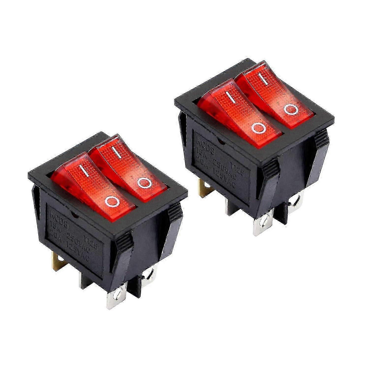 Kcd8 15a 250v Ac Doppel-wippschalter (2er-pack)