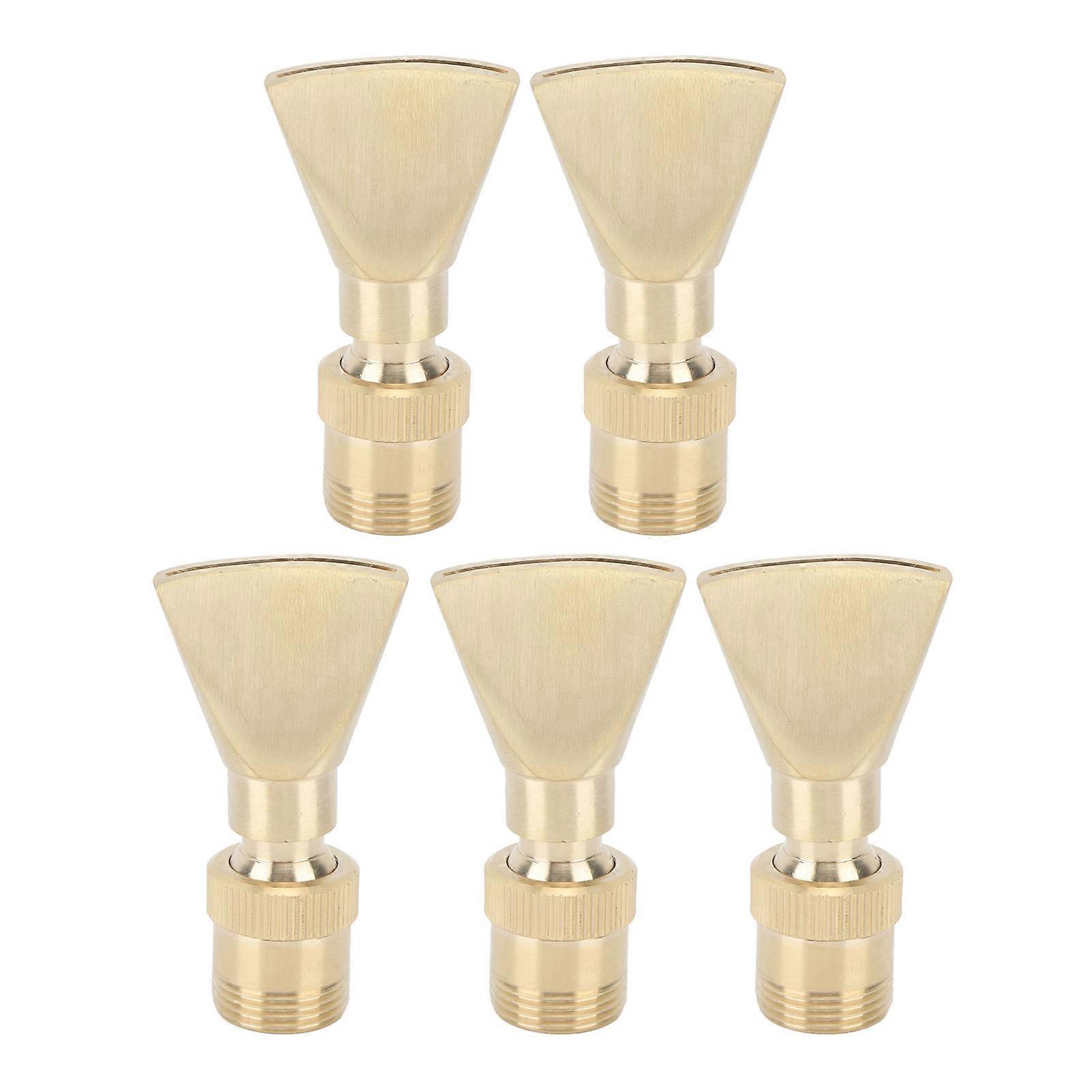 Set Aus 5 Fächerförmigen Messing-springbrunnendüsen, Elegante Springbrunnenanlage Für Garten, Hof Oder Einkaufszentrum.