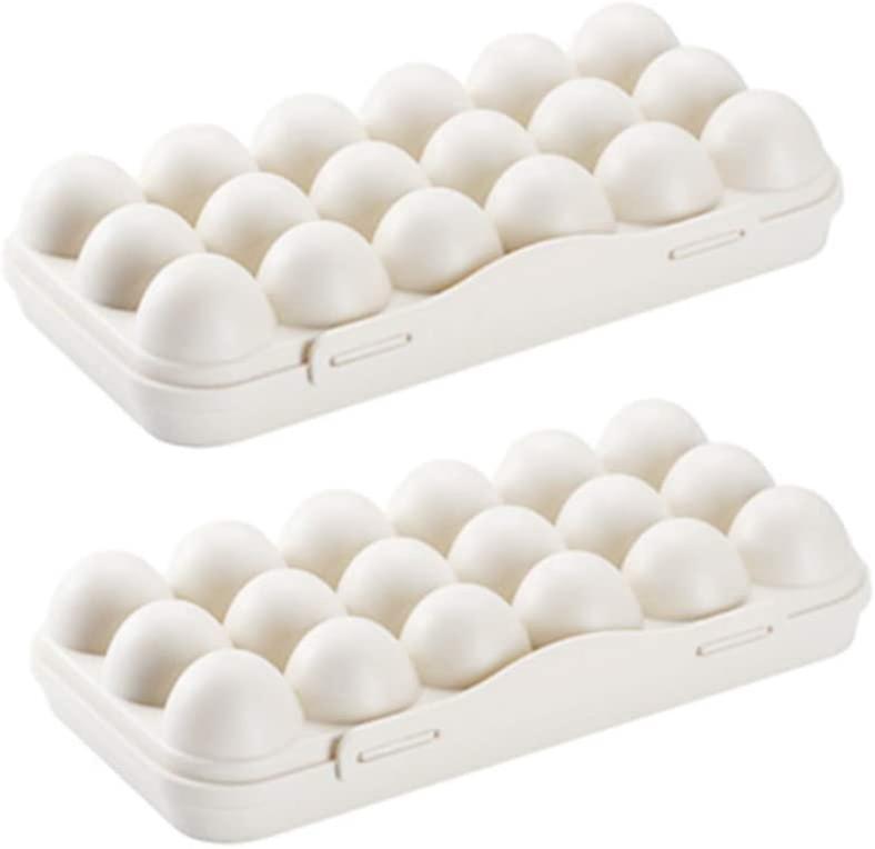 Set Mit 2 Eierbehältern Für Den Kühlschrank, Kunststoffschalen, Eieraufbewahrungsboxen Mit Deckel, Für 18 Eier.