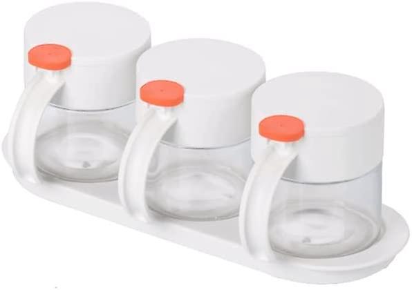 Gewürzbox, Gewürzglas Aus Glas, Orangefarbener, Feuchtigkeitsbeständiger Aufbewahrungsdeckel