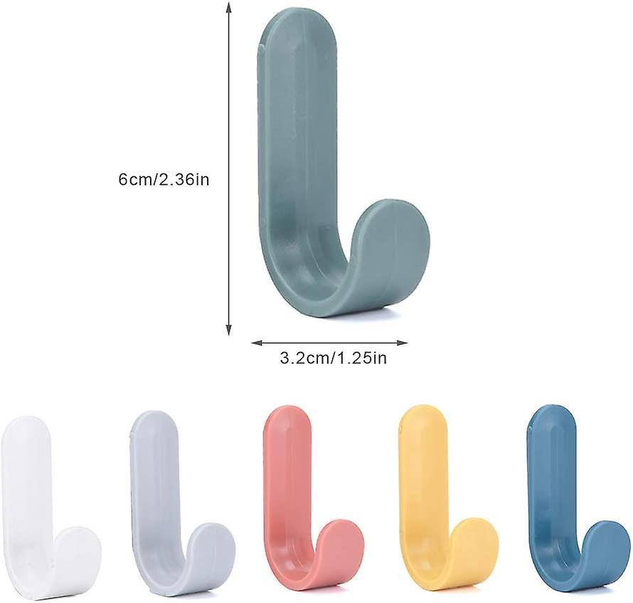 Selbstklebender Kleiderbügel, Handtuchhaken, 6 Farbige Abs-klebehaken Zur Befestigung An Der Tür