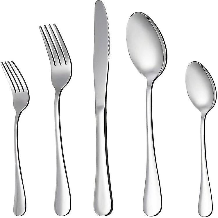 Besteckset Aus Edelstahl: Tafelmesser, Tafelgabel, Dessertgabel, Esslöffel, Teebesteck