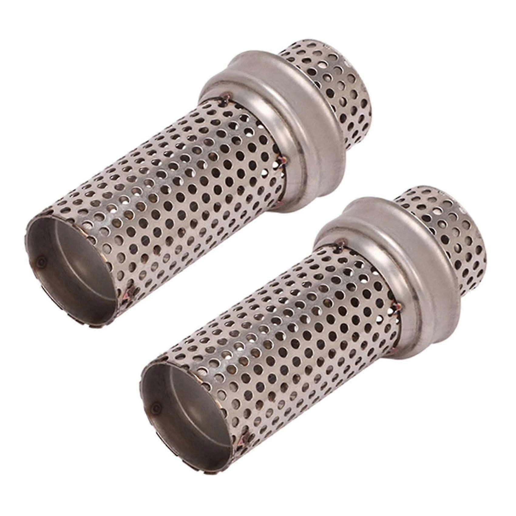 2x Universal-motorradauspuffschalldämpfer, Geräuschreduzierer, Schalldämpfer, Gitter, Geräuschreduzierer