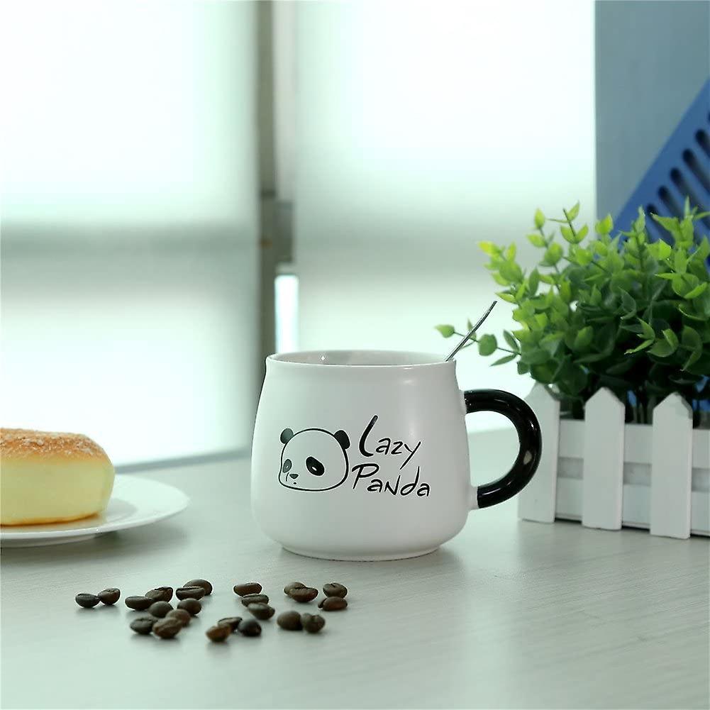 Keramikbecher Mit 3d-panda-motiv – Ein Tolles Geschenk Zum Geburtstag Oder Zu Weihnachten. Kaffee- Oder Teebecher Mit Deckel Und Löffel.
