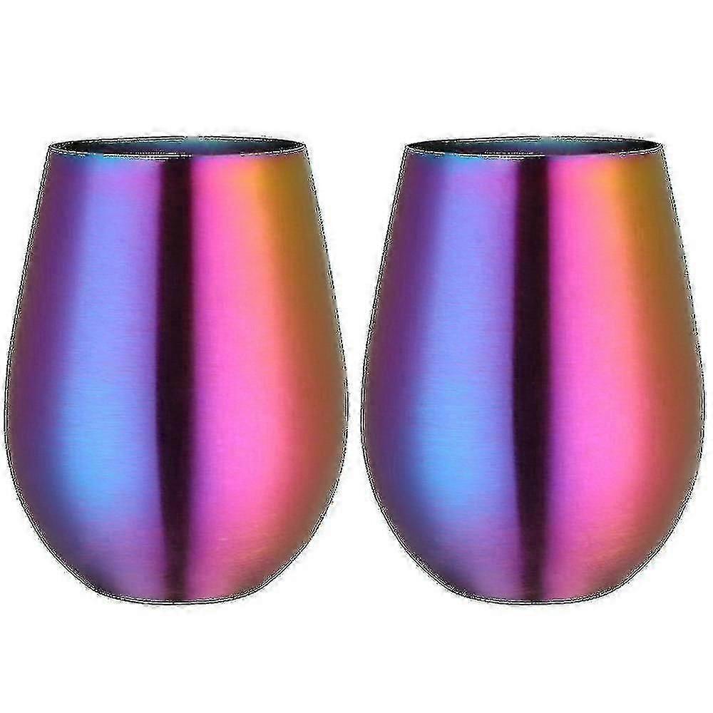 Set Aus 2 Stielosen Edelstahl-weingläsern, Ideal Für Reisen (symphony)