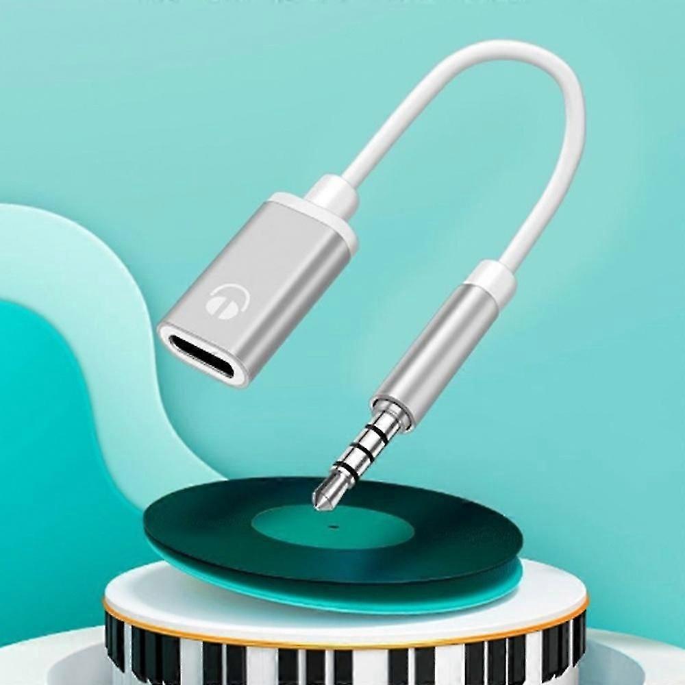 Runder 3,5-mm-klinkenstecker Auf Usb-c-buchse Analog-flachkopfhöreradapter S5j7 Grau