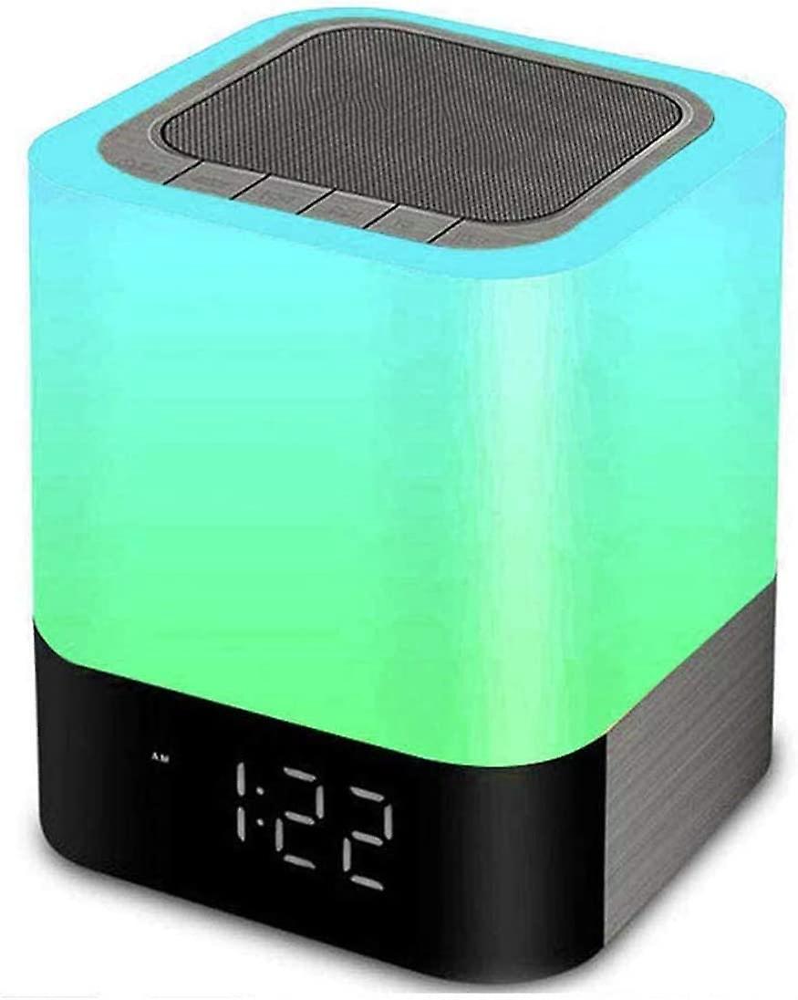 Nachtlicht Mit Bluetooth-lautsprecher, 5-in-1-nachttischlampe Mit Bluetooth-lautsprecher Und Digitalem 12/24-stunden-kalender
