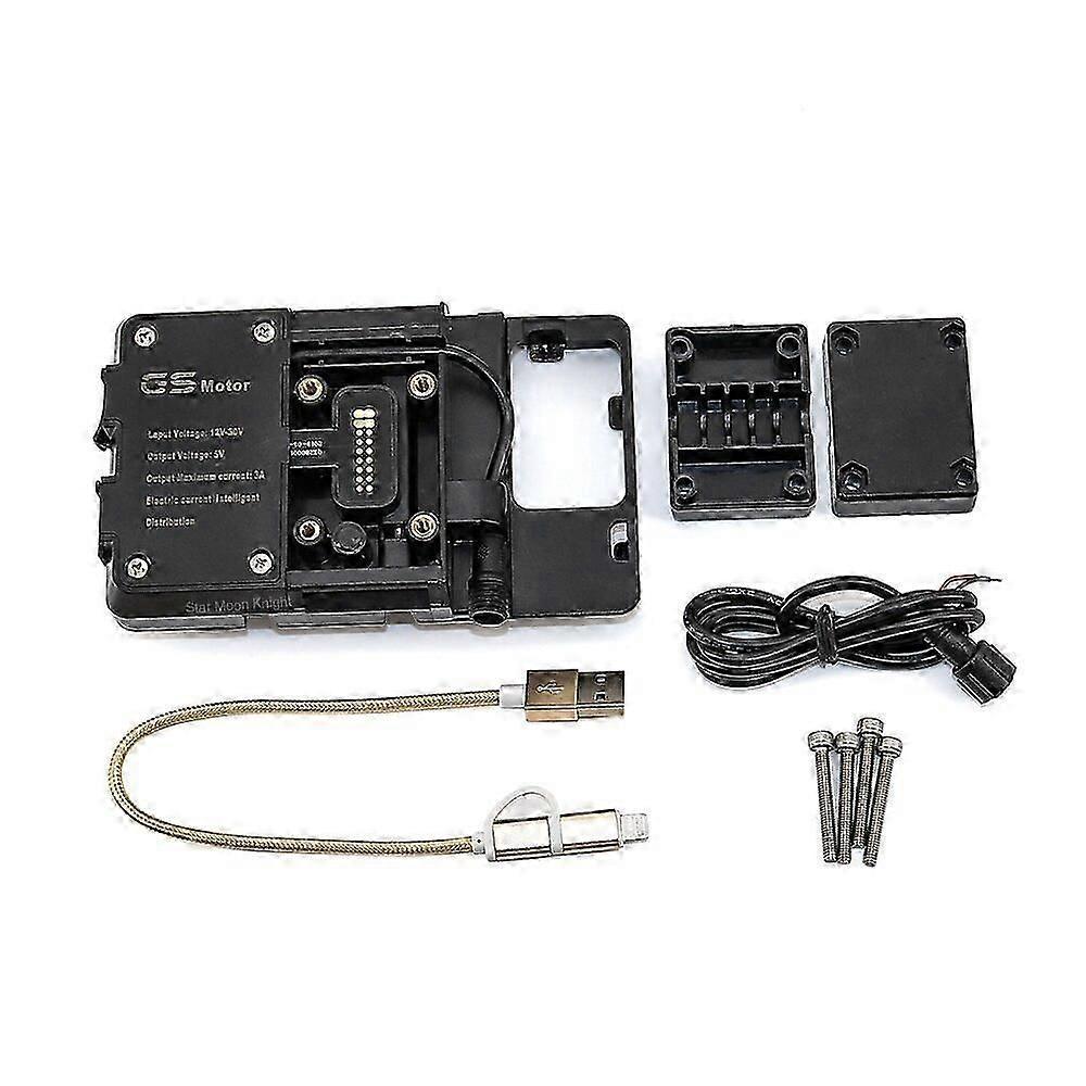 Motorradzubehör Für Bmw F850gs Adventure: Windschutzscheibenhalterung Mit Gps-navigationssystem, Kennzeichenhalter, Usb-telefonadapter Und -halterung.