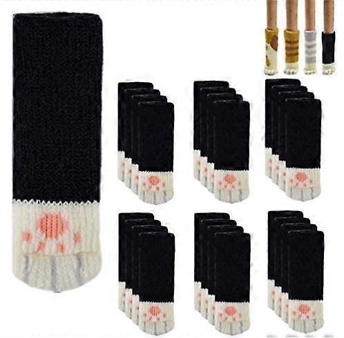 Set Mit 24 Rutschfesten Socken Mit Katzenpfotenabdruck Für Stühle Und Holzböden. Zuverlässiger Und Niedlicher Schutz Für Möbel Und Böden.