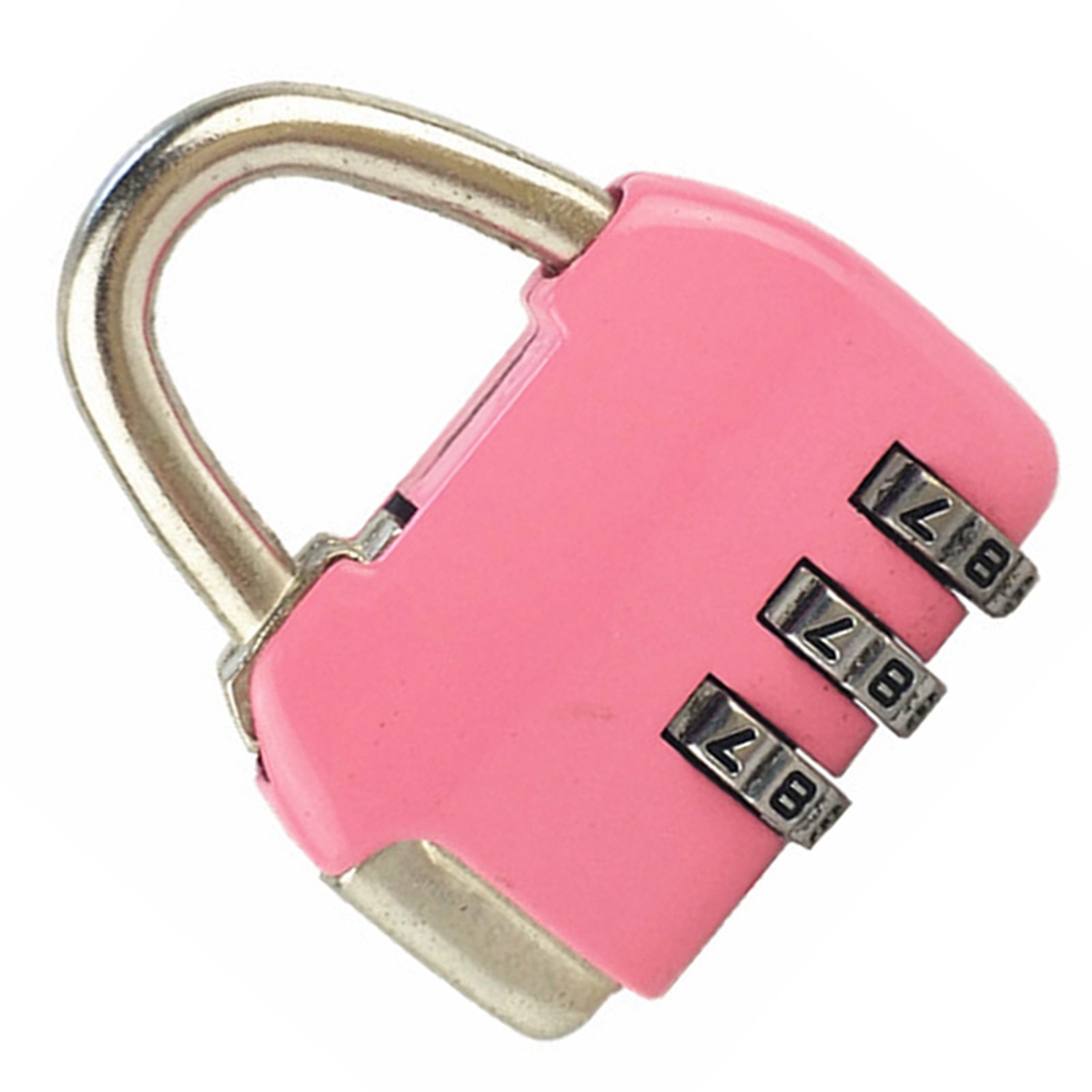Dreistelliges Zahlenschloss, Robustes Sicherheitsschloss Aus Zinklegierung Für Koffer, Rosa