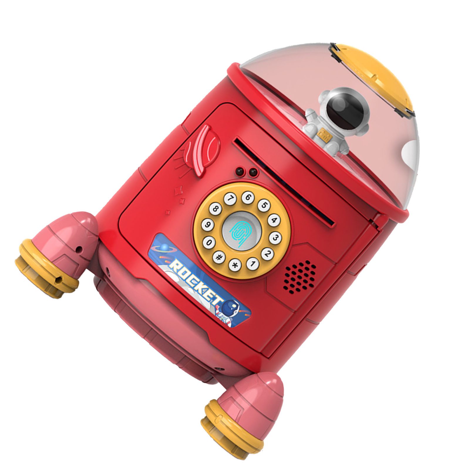 Raketen-spardose Mit Passwortschutz Und Intelligenter Sprachbenachrichtigung Für Kinder (jungen Und Mädchen), Rot.