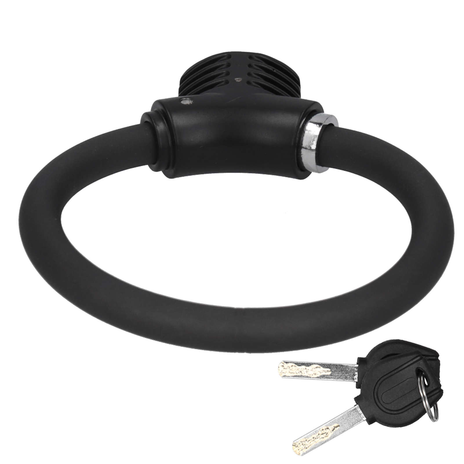 Mini-fahrradschloss Mit Ring, Reflektierendes Diebstahlsicherungskabel Aus Zinklegierung (matt Schwarz)