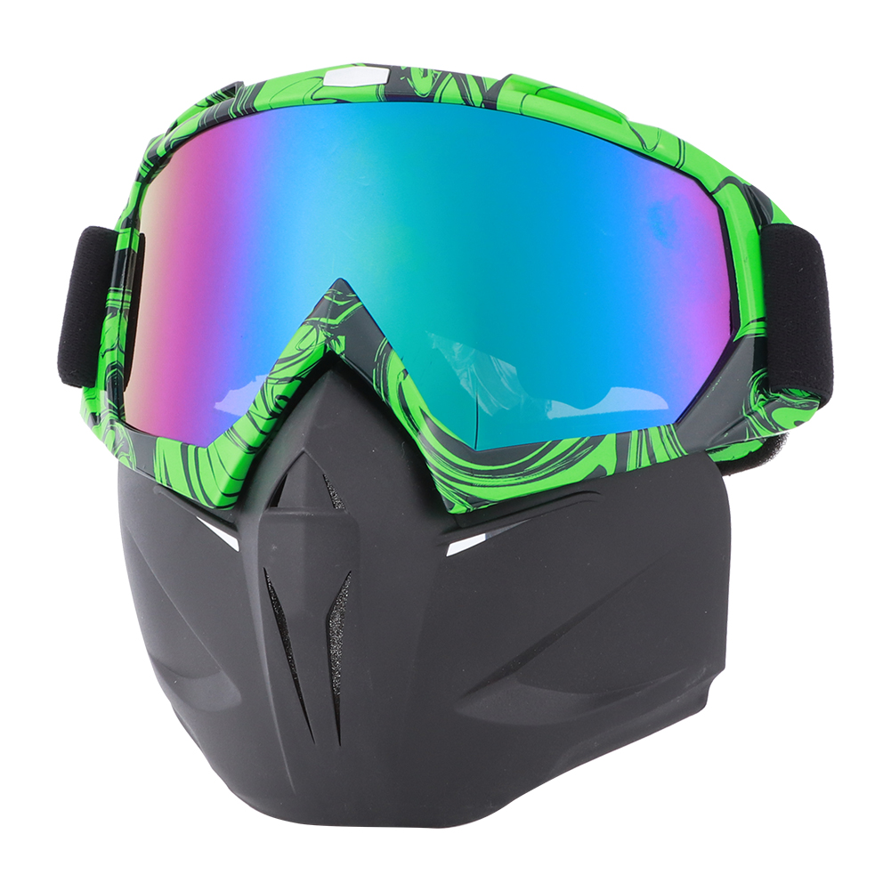 Schutzmaske Für Motorradfahren, Outdoor-sport, Radfahren, Winddichte Brille, Helm, Skifahren, Schwarz Und Grün
