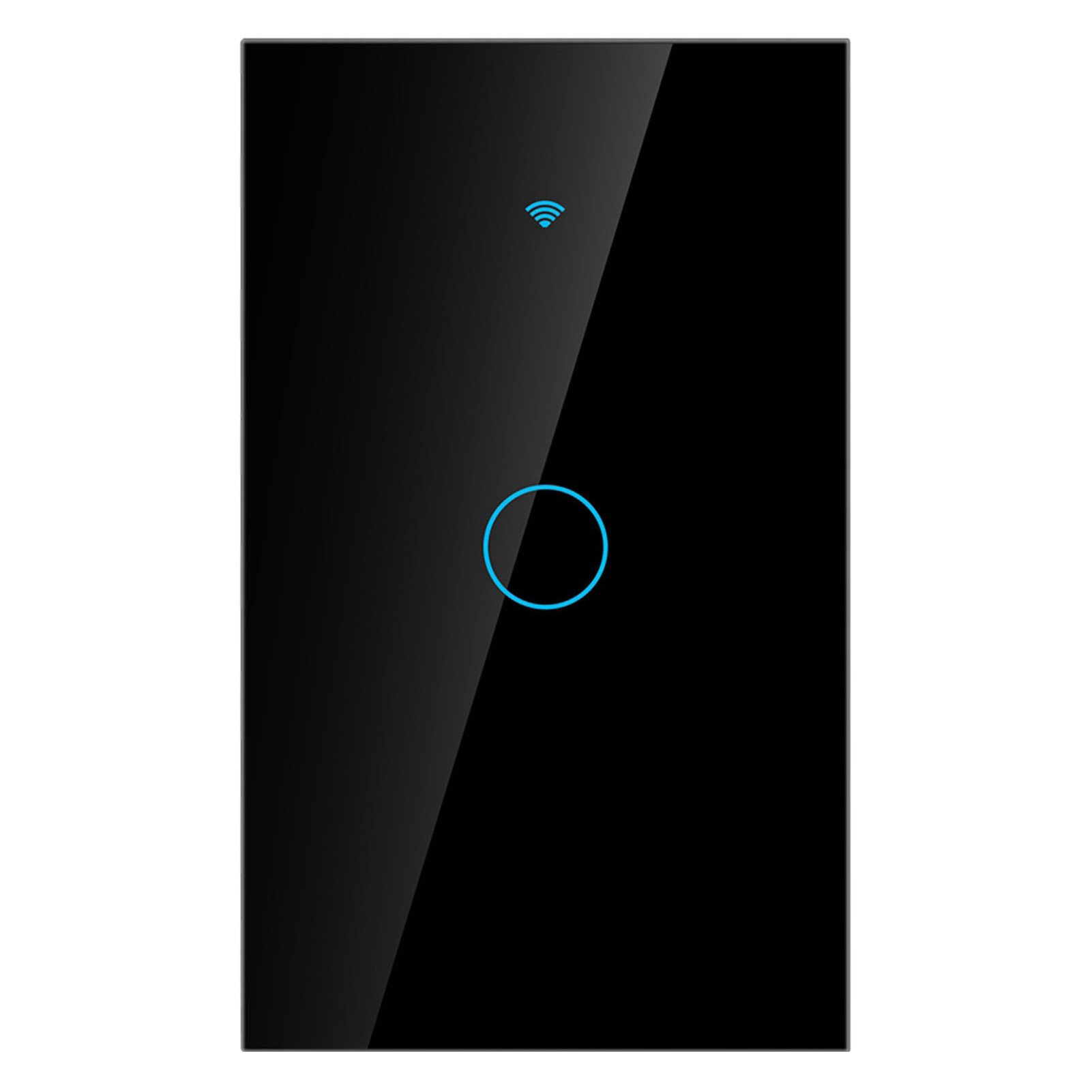 Einkreisiger Wlan-touch-schalter Für Google, Unidirektional, Wechselstrom 90-250 V (schwarz, Us-stecker)