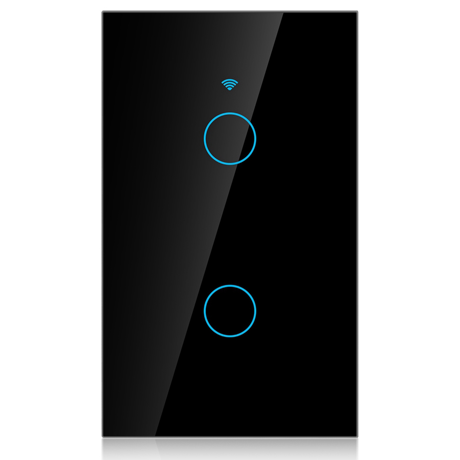 Einkreisiger Wlan-touchschalter Für Alexa Und Google, 2-wege, Wechselstrom 90-250 V (schwarz, Us-stecker)