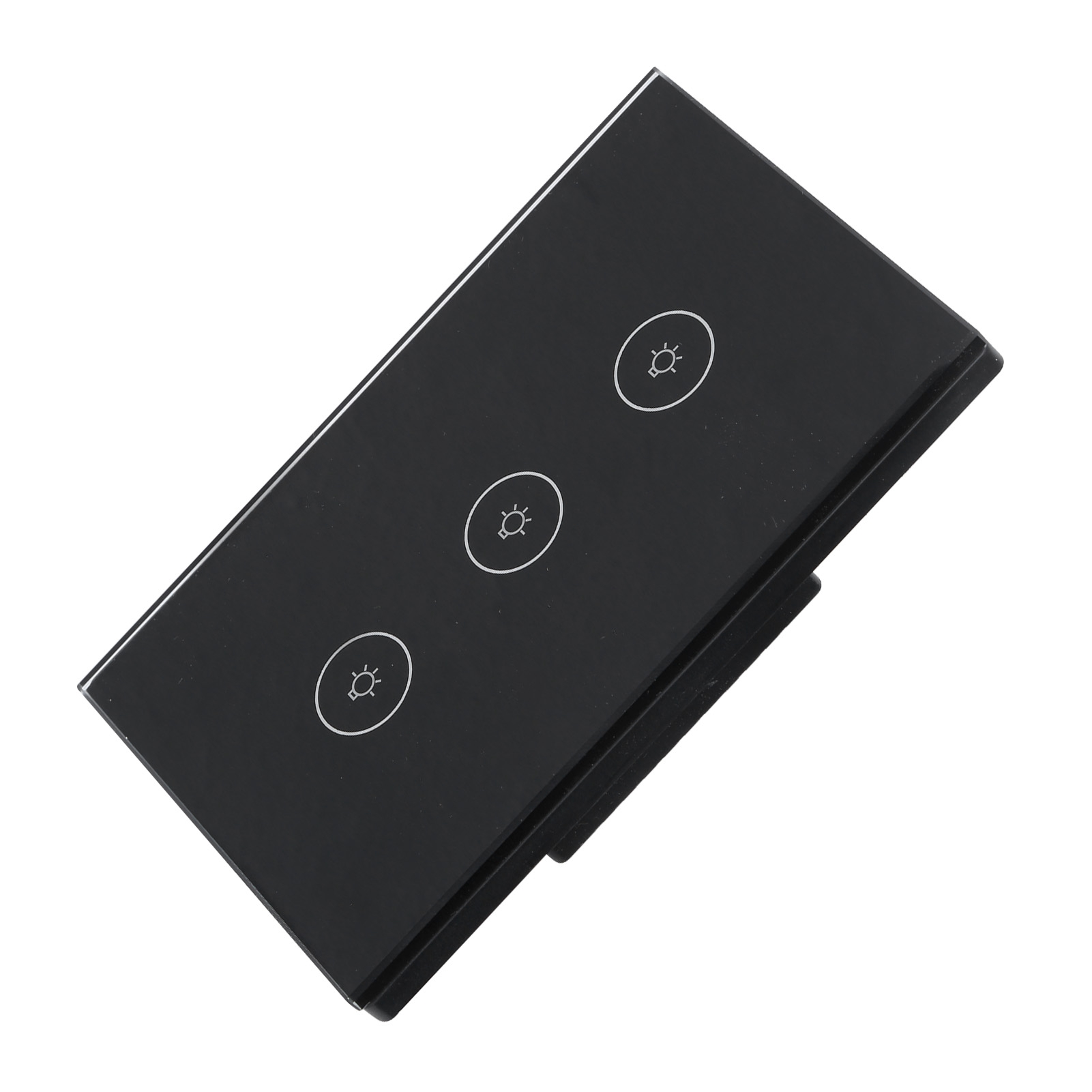 Intelligentes Wifi-bedienfeld Mit 3 Schaltern, Touch-funktion, Kabellos, Mit App- Und Sprachsteuerung, Für Tuya 110-240 V, Schwarz.
