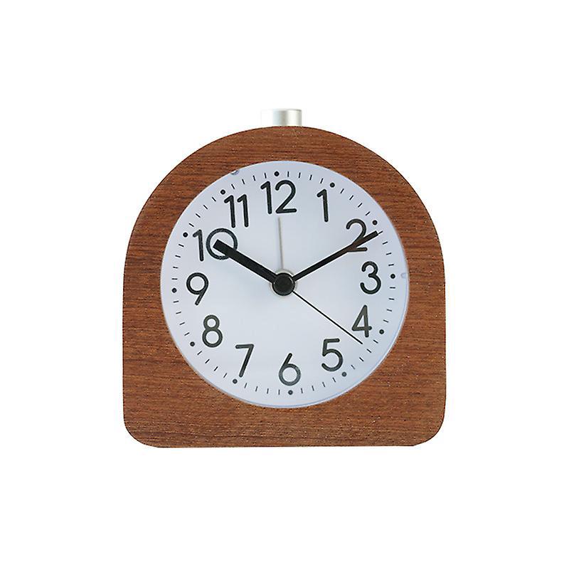 Schwarzer Reisewecker Aus Holz, Leuchtend, Analog, Geräuschlos, Kein Ticken, Mit Ansteigendem Alarmton.