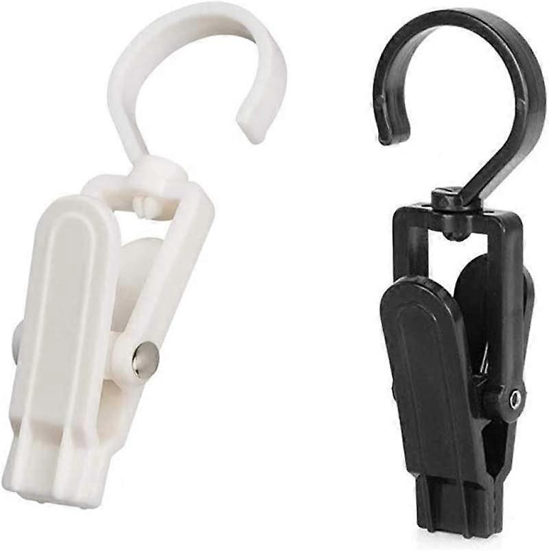 Packung Mit 20 Extrem Robusten, Drehbaren Kunststoff-hängehaken Für Zuhause Und Reisen - 11 Cm (schwarz Und Weiß)