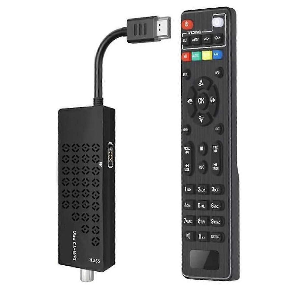 Dvb-t2 H265 Hd-kompatibler Hd-digital-terrestrischer-fernseher (dvb-t2)-tuner Mit Eurostecker Für Wlan (full Hd 1080p) – Schwarz