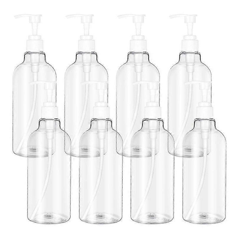 Set Mit 8 Nachfüllbaren, Transparenten 500-ml-spenderflaschen Für Flüssiges Shampoo Und Lotion, Für Bad Und Küche (siehe Foto).