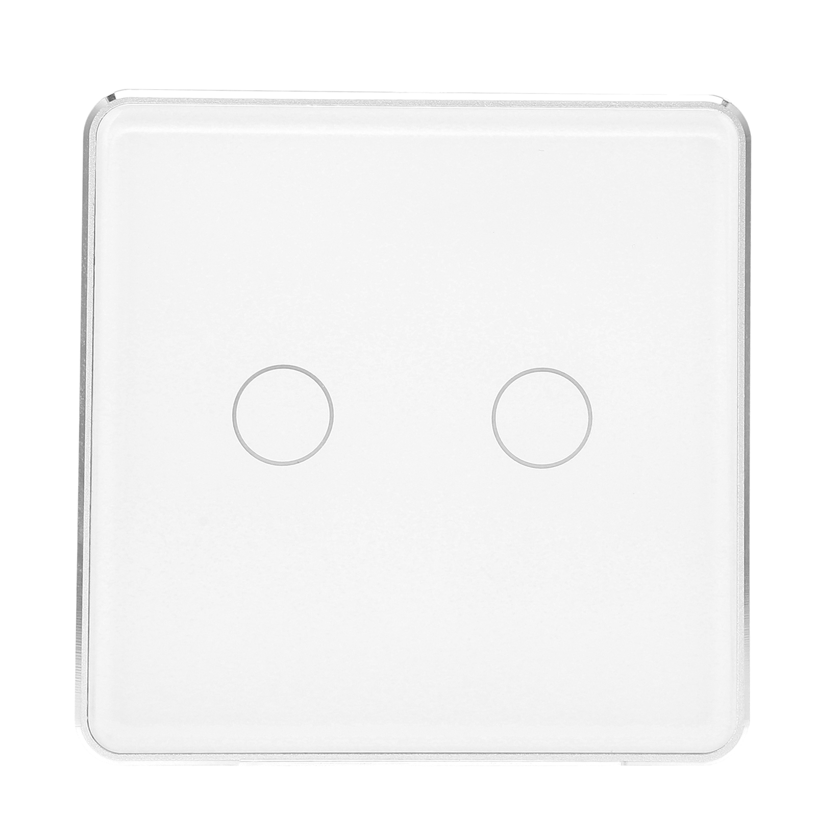 Intelligenter 2-tasten-wandschalter Mit Drahtloser Touch-fernbedienung, Bedienfeld Aus Gehärtetem Glas Und Multi-control-integration Für Tuya