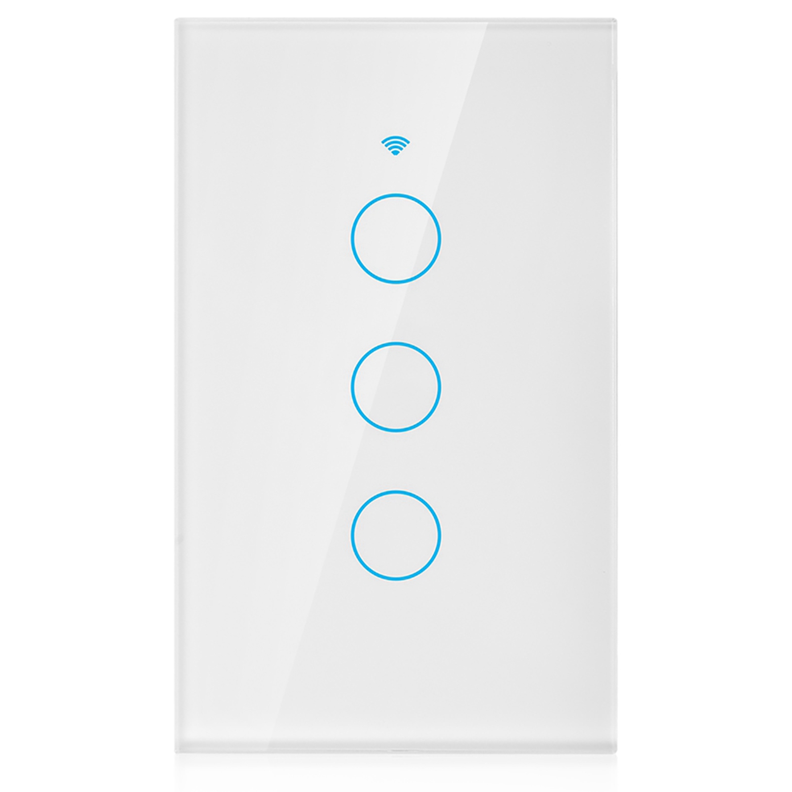 Einkreisiger Wlan-touchschalter Für Alexa Und Google, 3-wege, Wechselstrom 90-250 V (weißer Us-stecker)