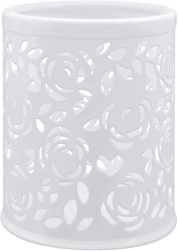 Metallener Stiftehalter, Make-up-pinselhalter Mit Rosenmuster, Zylindrisches Stifteetui