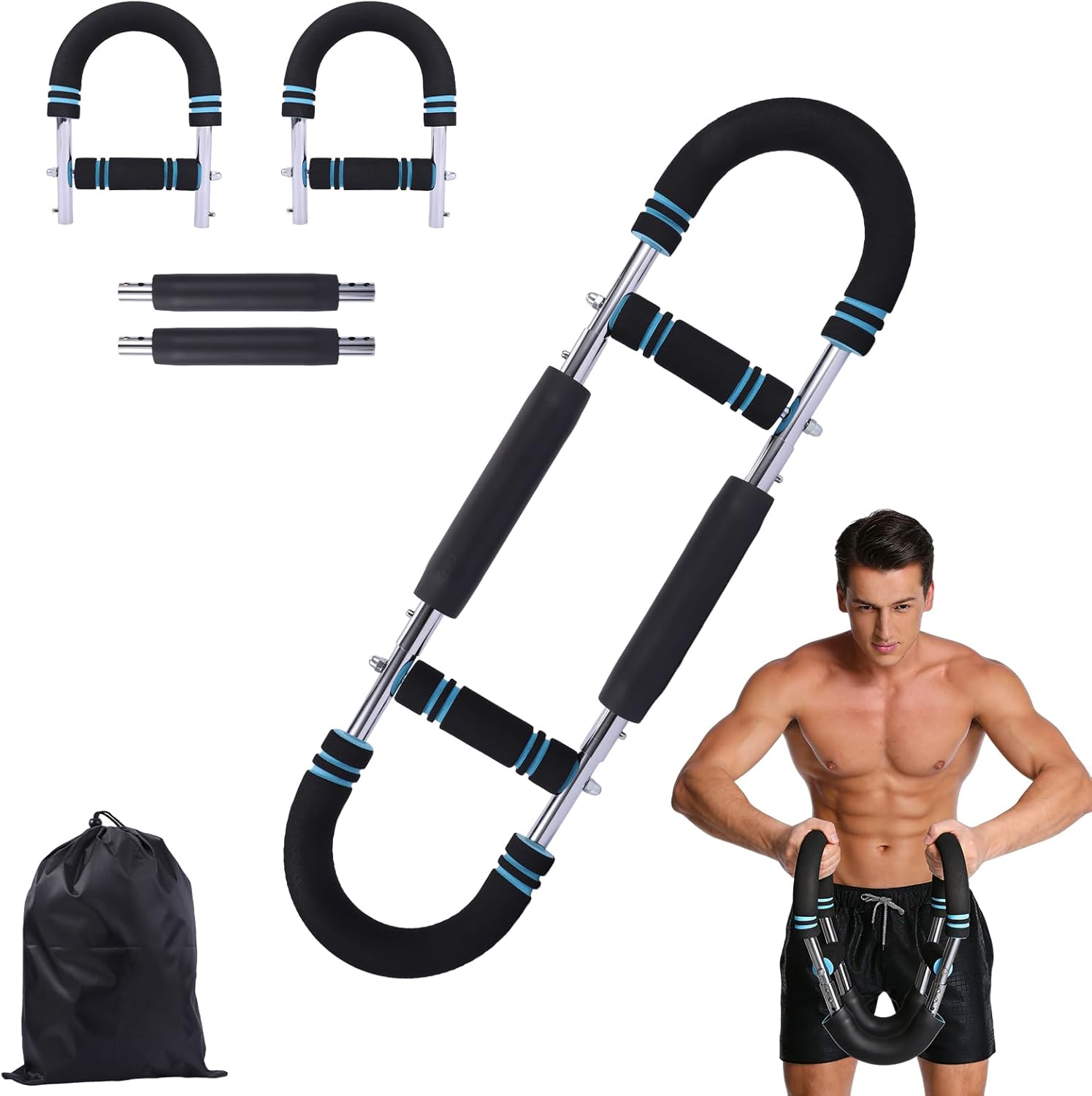 U Förmiger Twister Armtrainer, Verstellbares Muskeltraining Und Brust Ausrüstung(40 Kg) – Tragbar, Abnehmbar Für Unterwegs, Ideal Für Fitness, Reise Und Studentenwohnheim