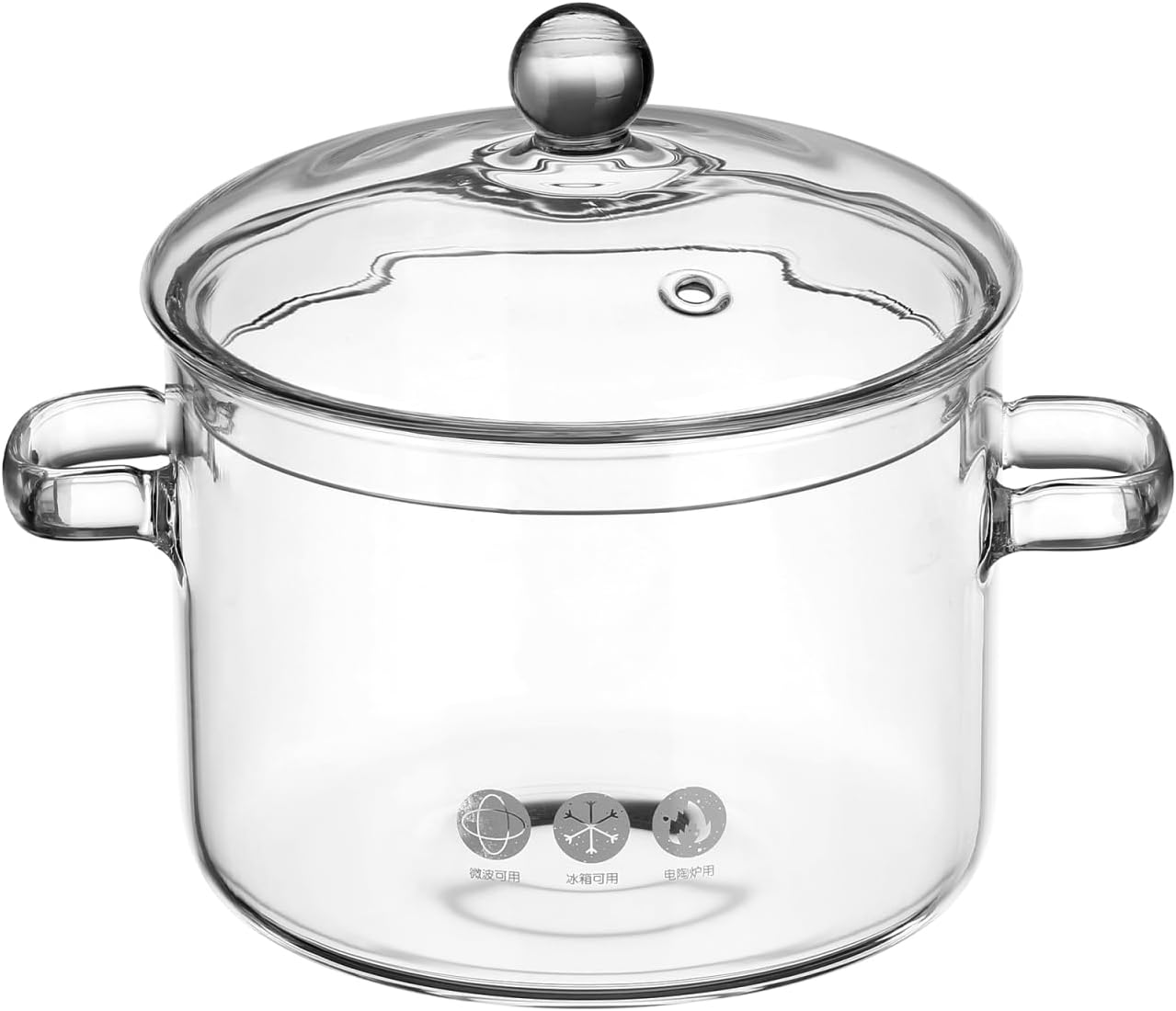 Glas Kochtopf, 1,6 L Glastopf Mit Deckel, Hitzebeständiger Klarglas Kochtopf Und Pfanne Mit Deckel Für Pasta, Nudeln, Suppe, Milch, Tee Und Salat