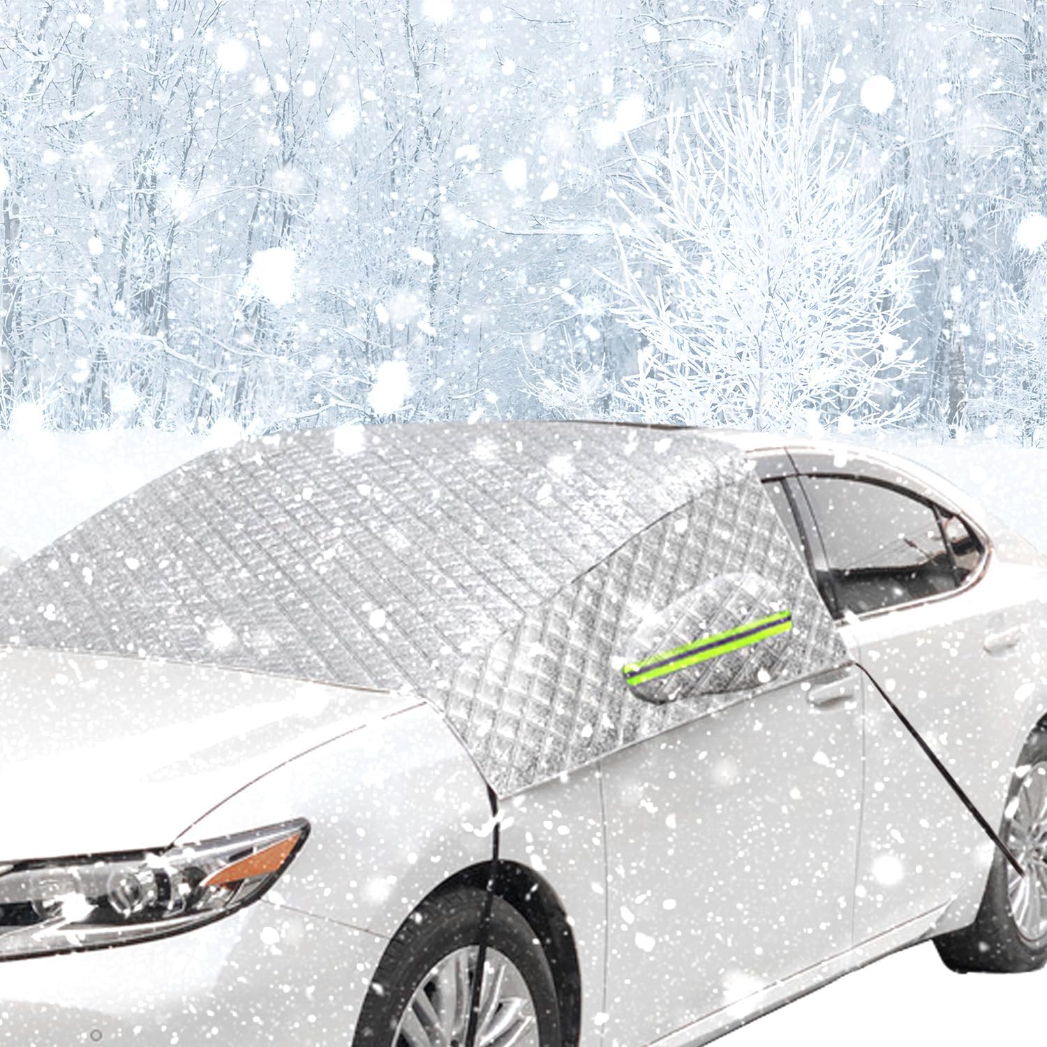 Frontscheibenabdeckung Auto Winter Windschutzscheibenabdeckung Autoscheiben Abdeckungen, 600d Oxford Material, Faltbar, Schnee, Frost, Sonne, Staub Für Die Auto, Suv
